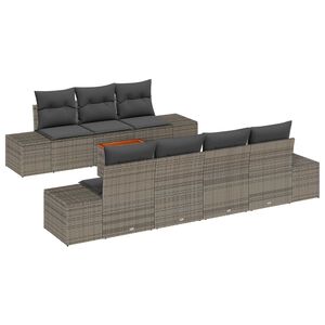 vidaXL Set de canapele pentru grădină 8 pcs Gri poliratan