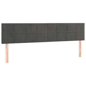 vidaXL Tăblii de pat, gri &icirc;nchis, 180x5x78/88 cm, catifea