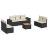 vidaXL Set mobilier de grădină cu perne, 8 piese, negru, poliratan
