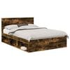 vidaXL Cadru de pat Stejar fumuriu 160 x 200 cm Lemn prelucrat