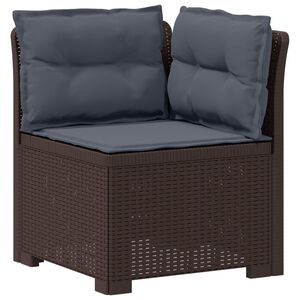 vidaXL Canapea de Grădină cu 1 Loc cu Perne Aspect Rattan PP Maro