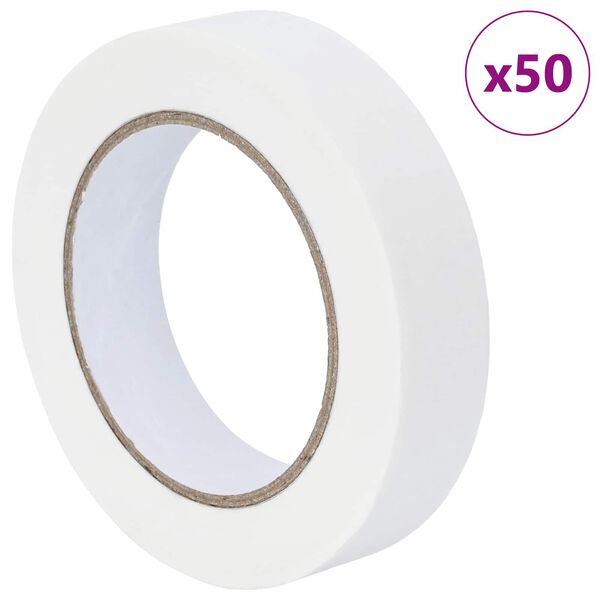 vidaXL Bende de Mascare pentru Pictori 50 pcs Alb 25mm x 50m H&acirc;rtie