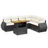 vidaXL Set canapele de grădină cu perne, 7 piese, negru, poliratan
