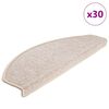 vidaXL Covorașe pentru scări, 30 buc., 65x24x4 cm, semirotunde, maro taupe, mari