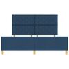 vidaXL Cadru de pat cu headboard albastru 180 x 200 cm țesătură