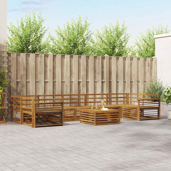 vidaXL Set de canapele de exterior 8 pcs natural