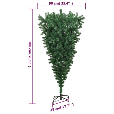 vidaXL Pom de Crăciun artificial inversat, cu suport, verde, 180 cm