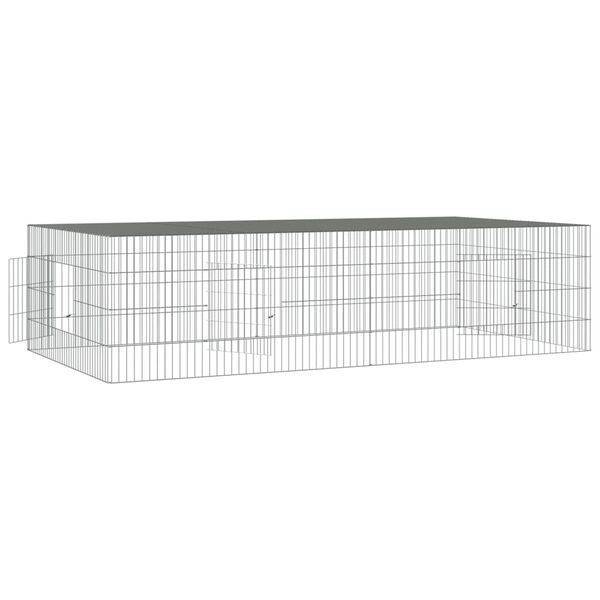 vidaXL Cușcă pentru iepuri, 2 panouri, 220x110x55 cm, fier galvanizat