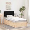 vidaXL Cadru de pat cu tăblie tapițată cu headboard Negru 90 x 200 cm