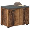 vidaXL Bancă pentru hol cu pernă cu ușă Lemn vechi 60 x 38 x 46 cm