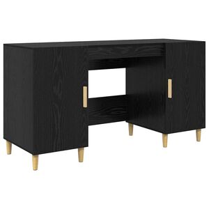 vidaXL Birou Stejar Negru Lemn prelucrat 140 x 50 x 75 cm