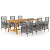 vidaXL Set mobilier de grădină, 7 piese, gri
