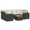 vidaXL Set canapele de grădină cu perne, 7 piese, negru, poliratan