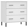 vidaXL Servantă cu 3 sertare, alb, 77x40x79,5 cm, lemn masiv OSLO