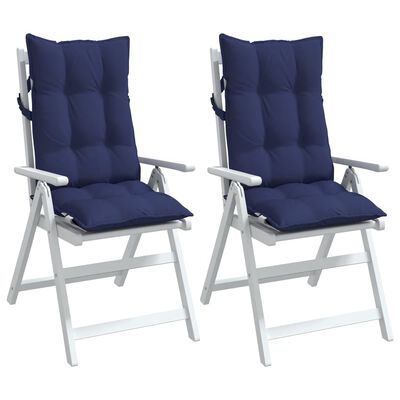 vidaXL Perne scaune cu spătar înalt, 2 buc., bleumarin, textil oxford