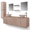 vidaXL Set mobilier baie 11 piese cu chiuvete și robinete incluse, Bej
