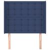 vidaXL Tăblie de pat cu aripioare, albastru, 103x16x118/128 cm, textil