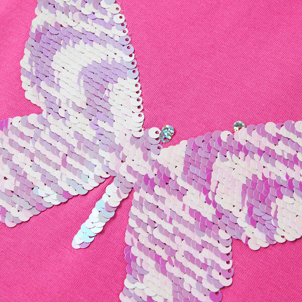 Tricou de copii, m&acirc;neci tip șapcă, roz &icirc;nchis, 104