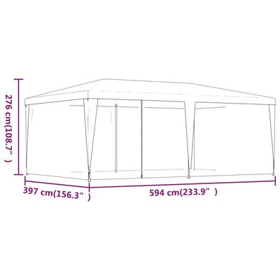 vidaXL Cort de petrecere cu 6 pereți din plasă, antracit, 6x4 m, HDPE