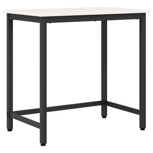 vidaXL masă Alb 80 x 50 x 77 cm Lemn ingineresc și oțel