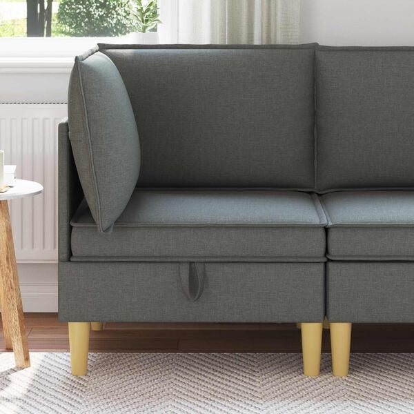 vidaXL Ottomană de depozitare Gri &icirc;nchis