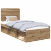 vidaXL Cadru de pat Stejar artizanal 90 x 190 cm Lemn de pin masiv