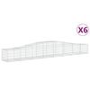 vidaXL Coșuri gabion arcuite 6 buc, 400x50x40/60 cm, fier galvanizat