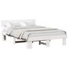 vidaXL Cadru de pat cu headboard Alb 150 x 200 cm Lemn de pin masiv