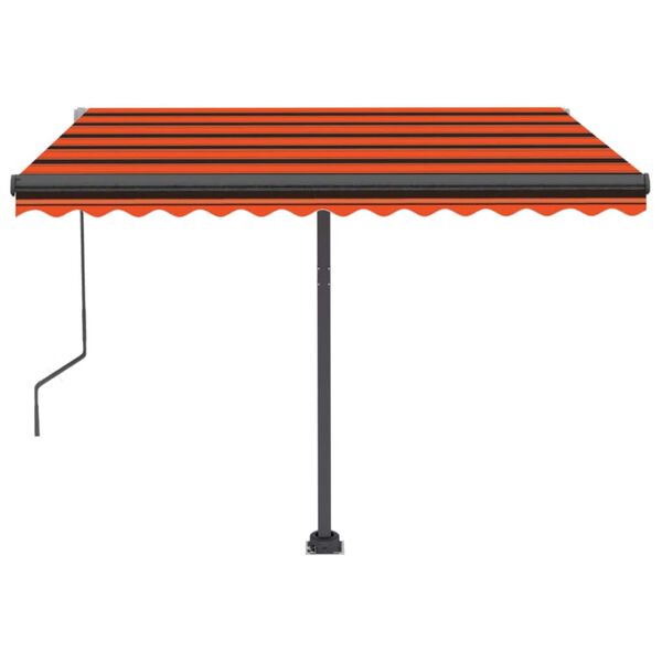 vidaXL Copertină autonomă retractabilă automat, oranj&maro 350x250 cm