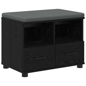 vidaXL Bancă pentru hol Stejar Negru 60 x 38 x 46 cm
