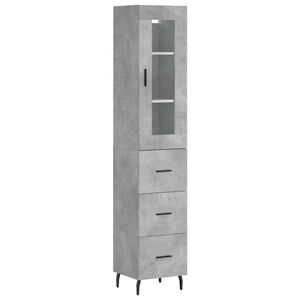 vidaXL Dulap &icirc;nalt, gri beton, 34,5x34x180 cm, lemn prelucrat