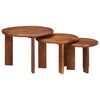 vidaXL Mese de Cafea Nesting 3 buc. Maro miere &Oslash; 54 x 40 cm