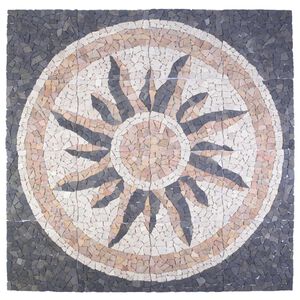 vidaXL Placi de mozaic cu model de soare Multicolour 120 x 120 cm