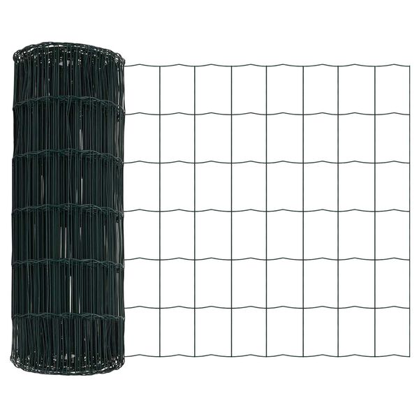 vidaXL Gard Euro Verde 0.4 x 50 m Fier acoperit cu PVC