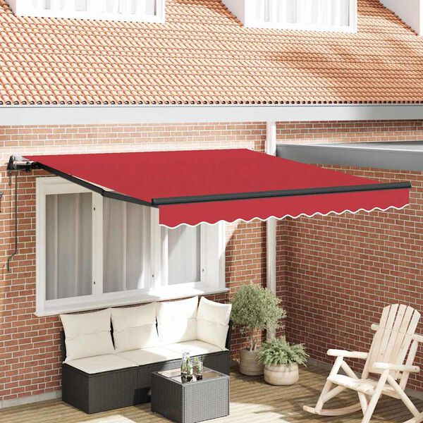 vidaXL Cortina Retractabilă Roșu 300 x 250 cm Țesătură și Aluminiu