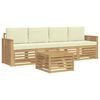 vidaXL Set de canapele de exterior 5 pcs Alb și crem Poliester