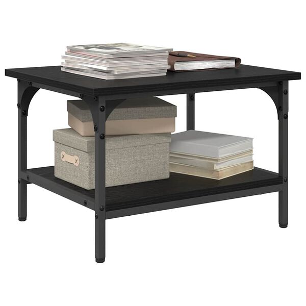 vidaXL Suport pentru imprimantă Stejar Negru 50 x 40 x 38 cm