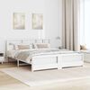 vidaXL Cadru de pat cu headboard Alb 200 x 200 cm Lemn compozit