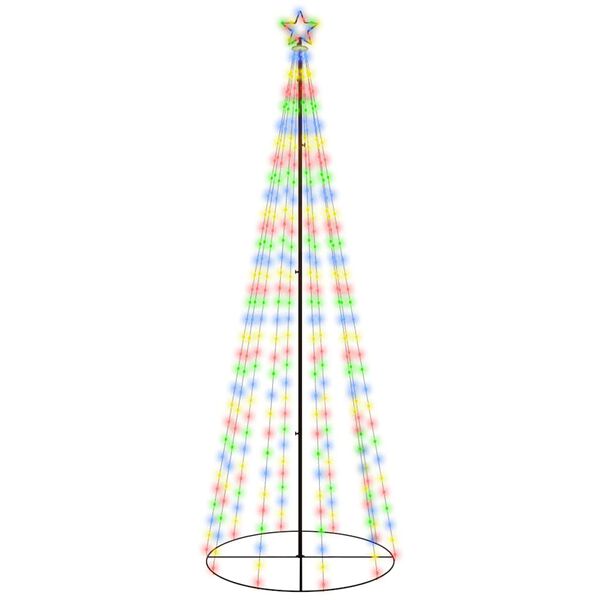 vidaXL Brad de Crăciun conic, 310 LED-uri, multicolor, 100x300 cm
