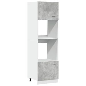 vidaXL Dulap de cuptor cu microunde &ldquo;Lyon&rdquo;, gri beton, 60x57x207 cm