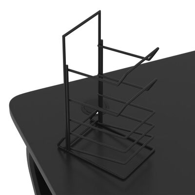 vidaXL Birou de gaming cu picioare în formă de ZZ, negru, 90x60x75 cm