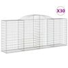 vidaXL Coșuri gabion arcuite 30 buc. 300x50x120/140 cm fier galvanizat