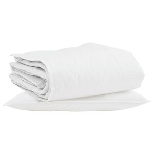 vidaXL Duvet de iarnă cu pernă 2 pcs Alb Pene de rață