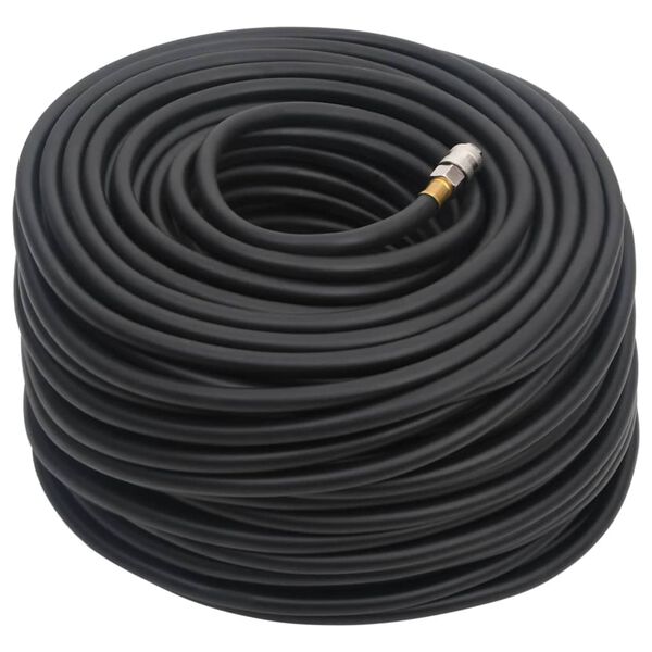 vidaXL Furtun de aer hibrid, negru, 0,6", 100 m, cauciuc și PVC