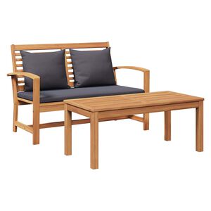 vidaXL bancă Maro și gri &icirc;nchis 110 x 66 x 76 cm Lemn solid de tec
