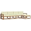 vidaXL Set de canapele de exterior cu pernă 5 pcs Natural și Crem