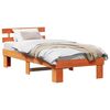 vidaXL Cadru de pat Maroniu cerat 90 x 190 cm Lemn de pin masiv