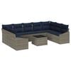 vidaXL Set de canapele pentru grădină 10 pcs Gri și bleumarin