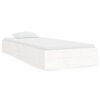 vidaXL Cadru de pat mic single, alb, 75x190 cm, lemn masiv