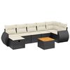 vidaXL Set mobilier de grădină cu perne, 8 piese, negru, poliratan